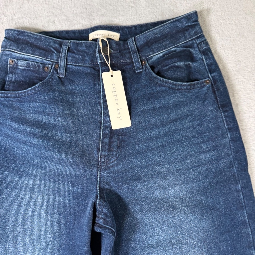Copper Key The Crop Straight Jeans Womens 7 High Rise Dark Wash Denim CJ1463NFFH - Picture 5 of 8